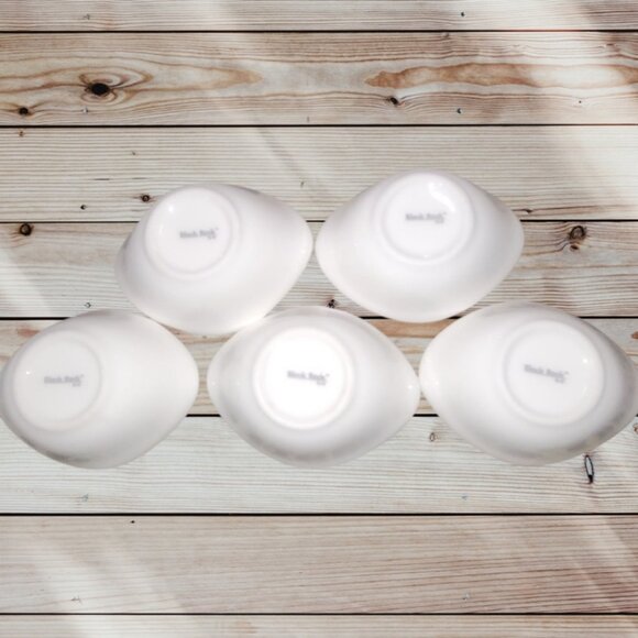 Set of 5 - White Ceramic Condiment Sauce Dish Dipping Bowls (Black Rock Grill) - Picture 4 of 5